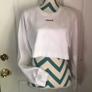 NWT Levi’s White Cropped Sweatshirt SZ S